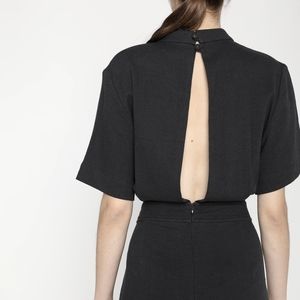 7115 by Szeki Mandarin Jumpsuit Navy XS